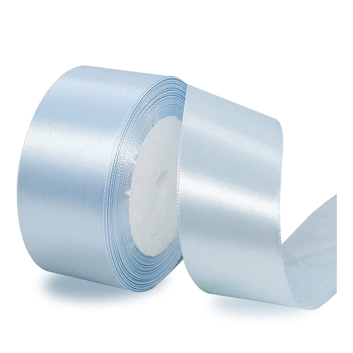 Light Blue Ribbon 40mm, 23 Meters Solid Color Satin Gift Ribbon for Crafting, Gift Wrapping, Balloons, Hair Bows Making, Sewing, Wreaths, Bridal Bouquet, Cakes and Wedding Party Decoration — image 1