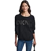 DKNY Womens Long Sleeve Crew Neck Logo Sweater