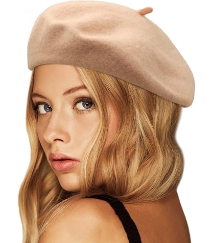 Women\'s Classic Wool Leopard French Painter Beret Hats Leopard-Beige Women\ main image 3