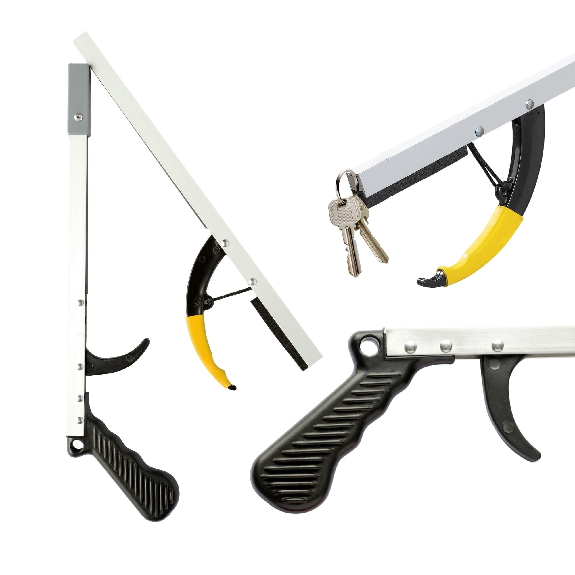 Sammons Preston Reacher, Folding Portable 26" Long Grabber Tool, Lightweight Reaching Claw, 7 oz. Handy Picker Up Tool & Reaching Claw, Aluminum Trash Pickup Aid & Garden Nabber, Reaching Assist Tool