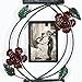 Adeco PF0590 Brown Black Decorative 3-Opening Collage Bronze Iron Metal Wall Hanging Picture Rose Scroll Photo Frame, 5x7