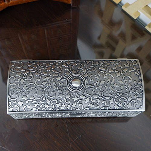 Infinite U Classical European Style Titan Apollo Mysterious Rose Engraving Large Metal Trinket Jewellery Box Antique Silver for Women/Girls - Image 4