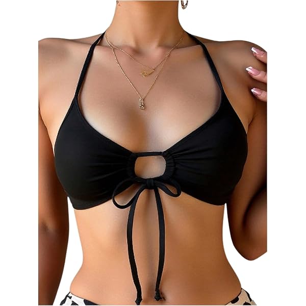SOLY HUX Women's Tie Front Mesh Swimsuit Cover Up – Short Sleeve Cropped Beach Tops For Vacation