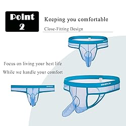 ZAIGGUT Mens Thongs Sexy Underwear See Through G