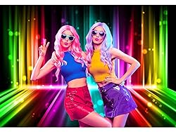 Sensfun Let's Glow Party Backdrop Music Disco Dance
