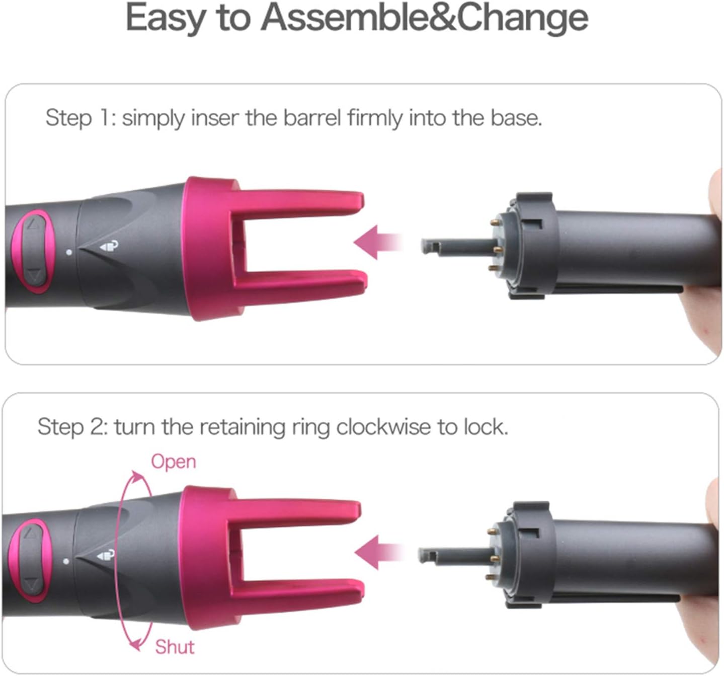 Hair Curler, 3 Wands Hair Curling Iron Automatic Hair Styling Kit with Quick Heat Interchangeable Ceramic Barrels: Health & Personal Care