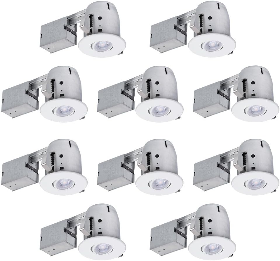 Globe Electric 90540 4" Swivel Round Trim Recessed Lighting Kit 10Pack