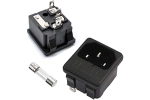 Oiyagai 5pcs AC250V/10A IEC320 C14 Male 3 Terminals Power Inlet Socket with Fuse Holder