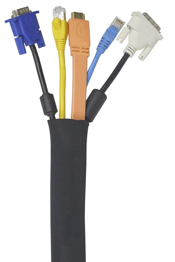 Cable Management Sleeve 5 Pack 20” Black Cable