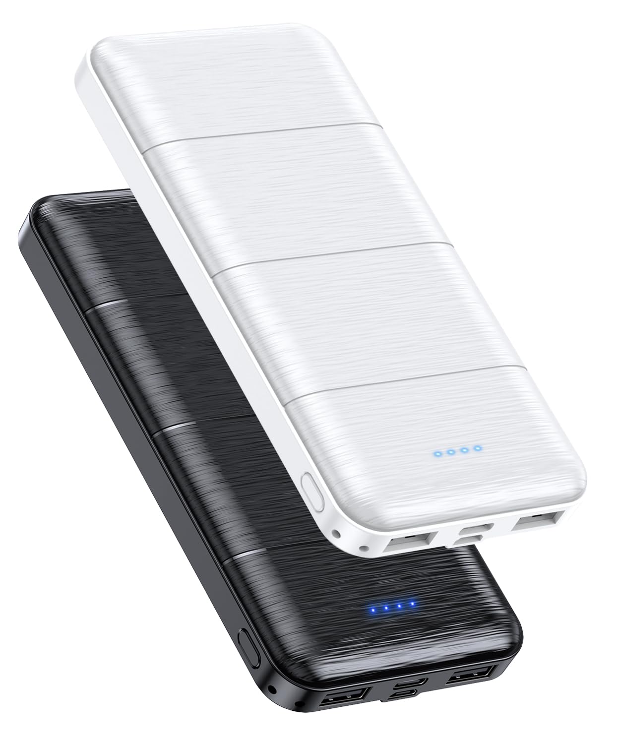 View 1 of LOVELEDI Portable Charger 2-Pack 15000mAh Power Bank Dual USB and Type-C Output 5V3.1A Fast Charger Battery Pack for iPhone 16 15 14 13 12 X Samsung S24 S23 Google iPad etc (Light Black and White)