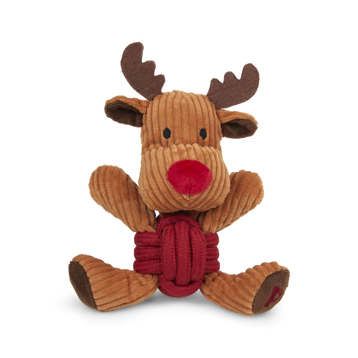 Petface Riley Reindeer Rope Ball Plush Christmas Dog Toy with Built-In Squeaker โ image 1