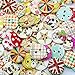 Femitu 100pcs Mixed Wooden Buttons in Bulk Buttons for Crafts Button Round Colorful