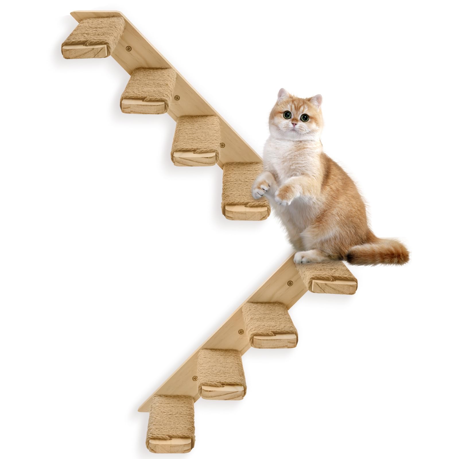 Photo 1 of 2 Pack 4 Steps Cat Wall Shelves Cat Stairs for Wall with Sisal Rope.Cat Wall Steps/Ladder Furniture ? cat Tree Supplies(Catstairs 2Pack-4Steps)