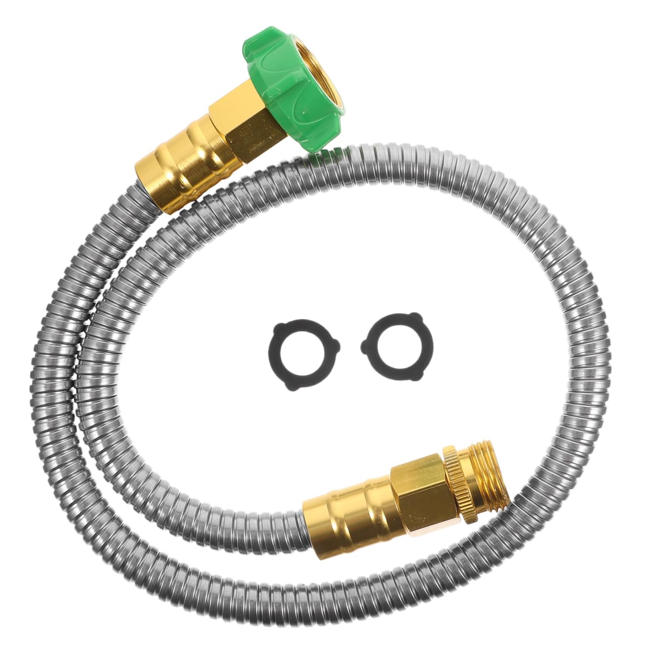 OFFSCH 1Set Flexible Stainless Steel Water Hose Connector for Garden Heavy Duty Hose Extension Stainless Steel Water Hosepipe for Outdoor Use