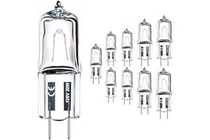 VINACO JCD 10PCS G8 Halogen Bulb 20W 120V, Bi-Pin Xenon Light Bulbs, Warm White, Dimmable, for Under Cabinet Puck Lights