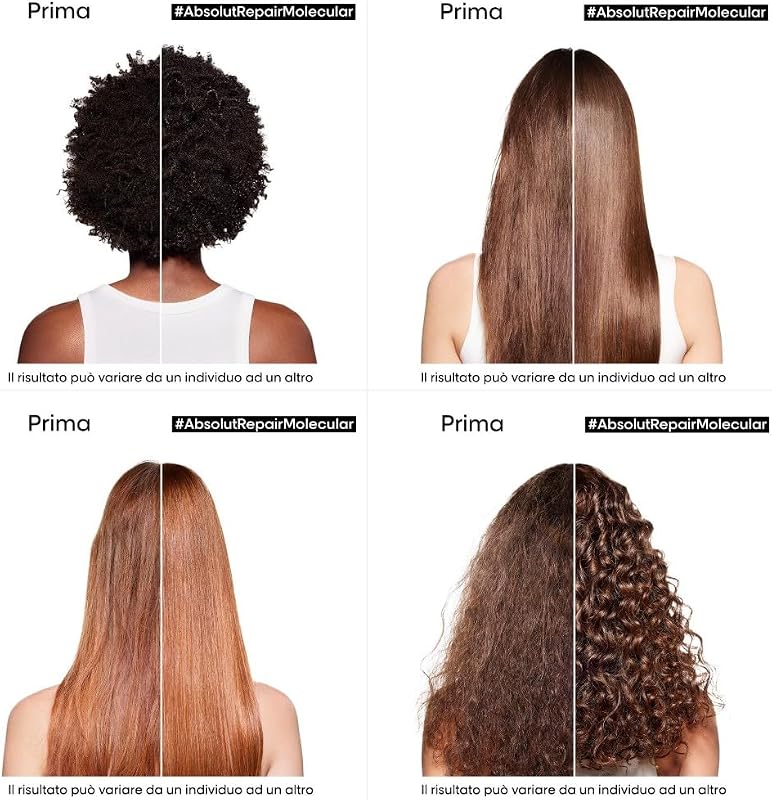 L’Oréal Professionnel Shampoo Ristrutturante, Per Tutti i Tipi di Capelli Danneggiati, Aiuta a Riparare i Danni e Ripristina la Forza, Senza Solfati, Absolut Repair Molecular, SERIE EXPERT, 500 ml