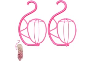AIAIZHQH 2 Pack Wig Hanger Portable Hanging Wig Stand, Wig Hanger Holder for Multiple Wigs and Hats Collapsible Wig Holder for Hair Extensions Styling Wig Dryer Wig Display Holder Tool (Pink Wig Hanger)