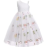 EULIMENE Flower Girl Dresses for Wedding Tulle Birthday Dress Floral A Line Pageant Dresses Summer Party Dress Prom Dress