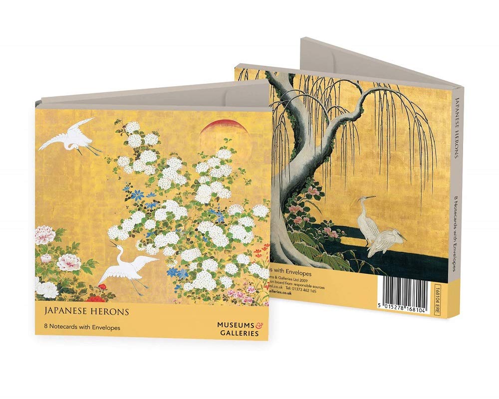 Museums and Galleries Marketing. Classics 123 x 123mm Japanese Herons Designed Note Card Wallet with Envelope (Pack of 8)
