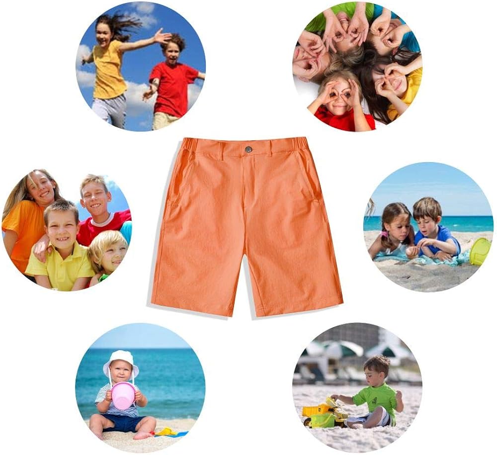 BASADINA Kids Shorts for Boys Girls Quick Dry Outdoor Casual Shorts with Moisture Wicking Performance: Clothing