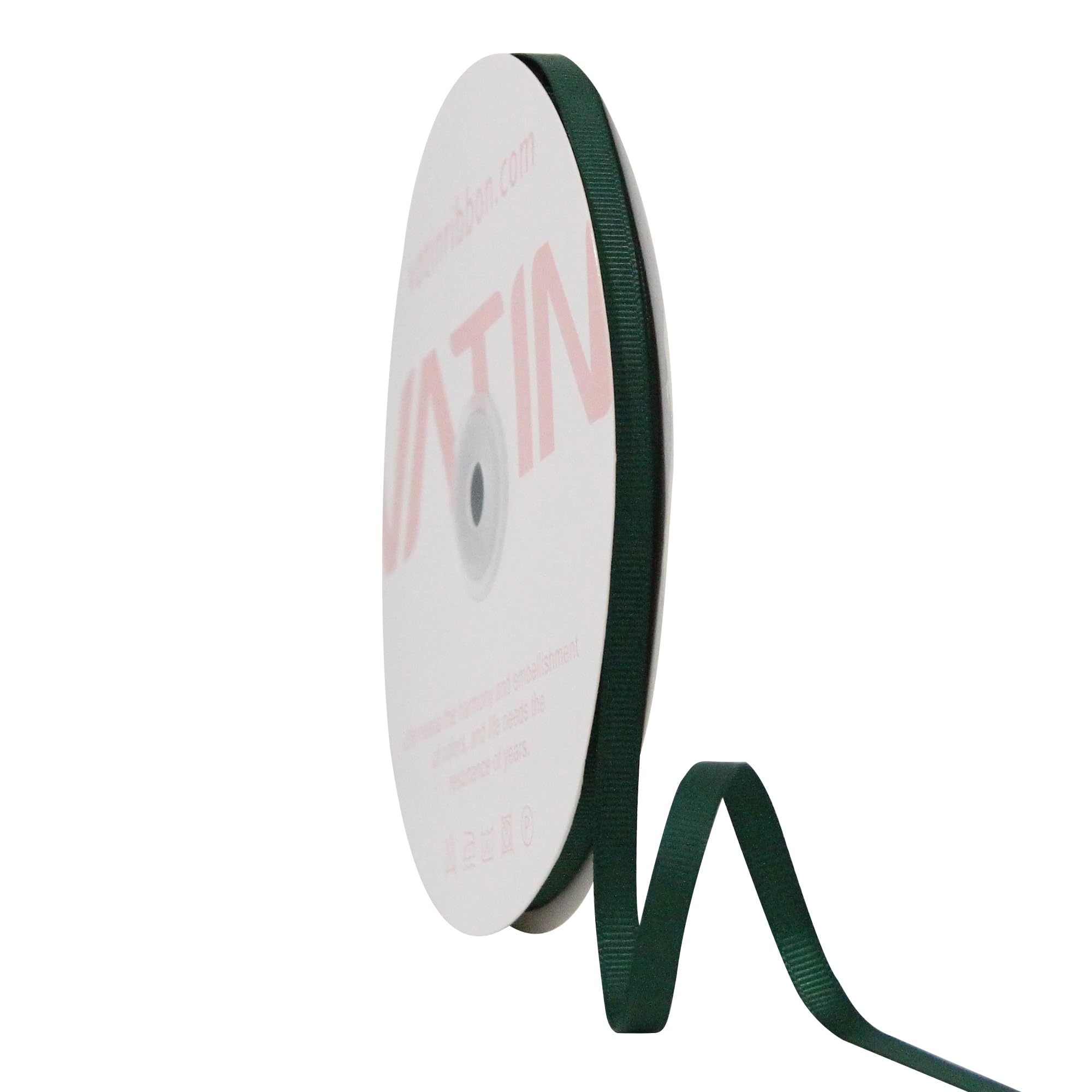 VATIN Solid 6 mm X 45 Metres Forest Green Grosgrain Ribbon 45 Metres Each Roll Perfect for Crafts, Wedding Decor, DIY Hair Accessories, Sewing, Gift Package Wrapping and More