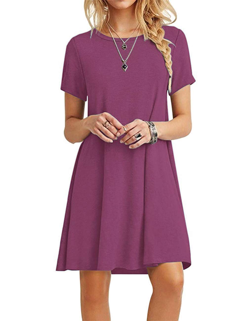 MOLERANI Women's Casual Plain Simple T-Shirt Loose