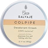 COCO SALVAJE Natural Deodorant for Women & Men | Aluminum Free Deodorant with Magnesium | Non toxic, Vegan, Hypoallergenic and Pregnancy Safe | Organic Ingredients | 2.11oz (COLPIPE (Unscented))