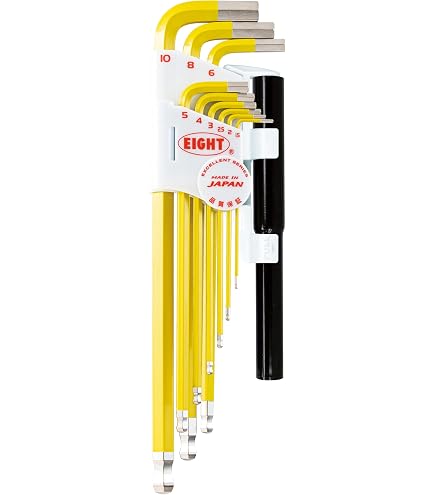 EIGHT TOOL TLS-9NP TAPER HEAD HEX KEY EXTRA LONG SET, METRIC, 9PC
