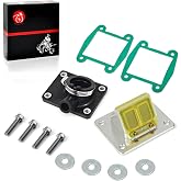 Intake Manifold Boot &amp; Billet Aluminum Reed Valve For Yamaha Blaster 200 1988-2006 2XJ-13565-00-00 2HF-13610-01-00
