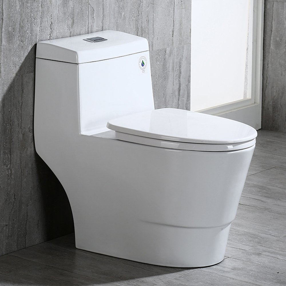 WOODBRIDGE T0019 T0019, Dual Flush Elongated One Piece Toilet with
