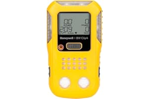 BW Technologies BWC4-Y-N Clip4, 4-gas (Combustible, O2, LEL, H2S, CO) - 2-Year Detector, Mixture of Lexan, TPE and Plastic, Yellow, 4.7" X 2.7" X 1.3"