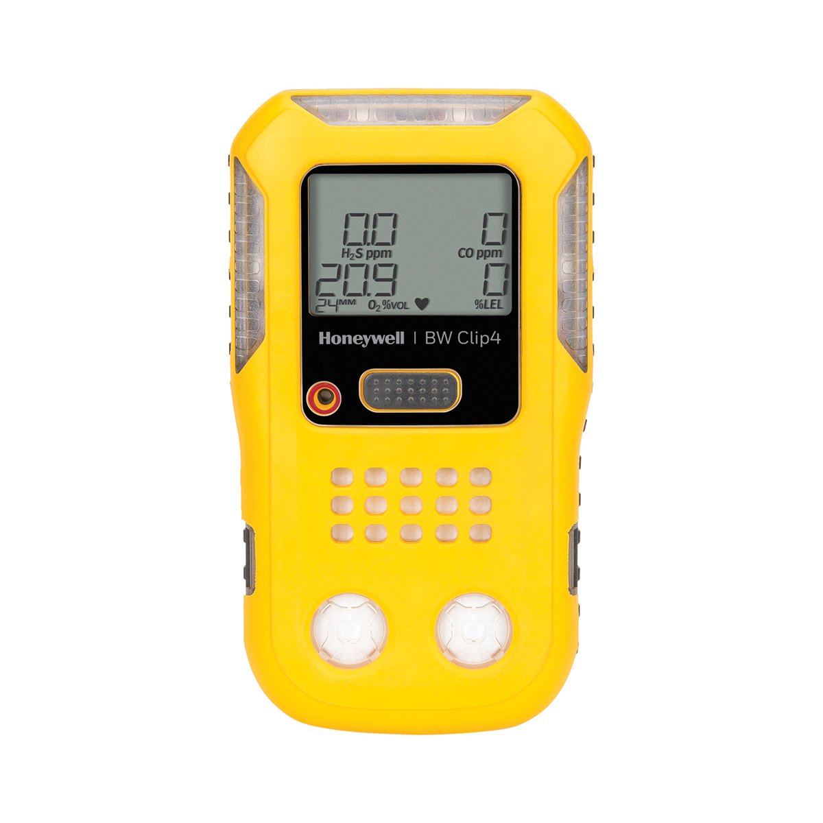 BW Technologies BWC4-Y-N Clip4, 4-gas (Combustible, O2, LEL, H2S, CO) - 2-Year Detector, Mixture of Lexan, TPE and Plastic, Yellow, 4.7" X 2.7" X 1.3"