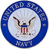 Support the United States Navy 1 inch Diameter Metal Novelty Lapel Pin with Butterfly Clasp