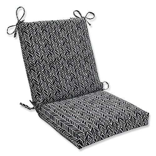 Pillow Perfect Outdoor | Indoor Herringbone Night Squared Corners Chair Cushion