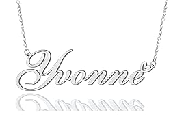 AOLO Yvonne Heart Name Necklace Silver Stainless