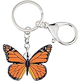 WEVENI Acrylic Monarch Butterfly Keychain Accessories Keyring for Women Girls Bag Car Key Charms
