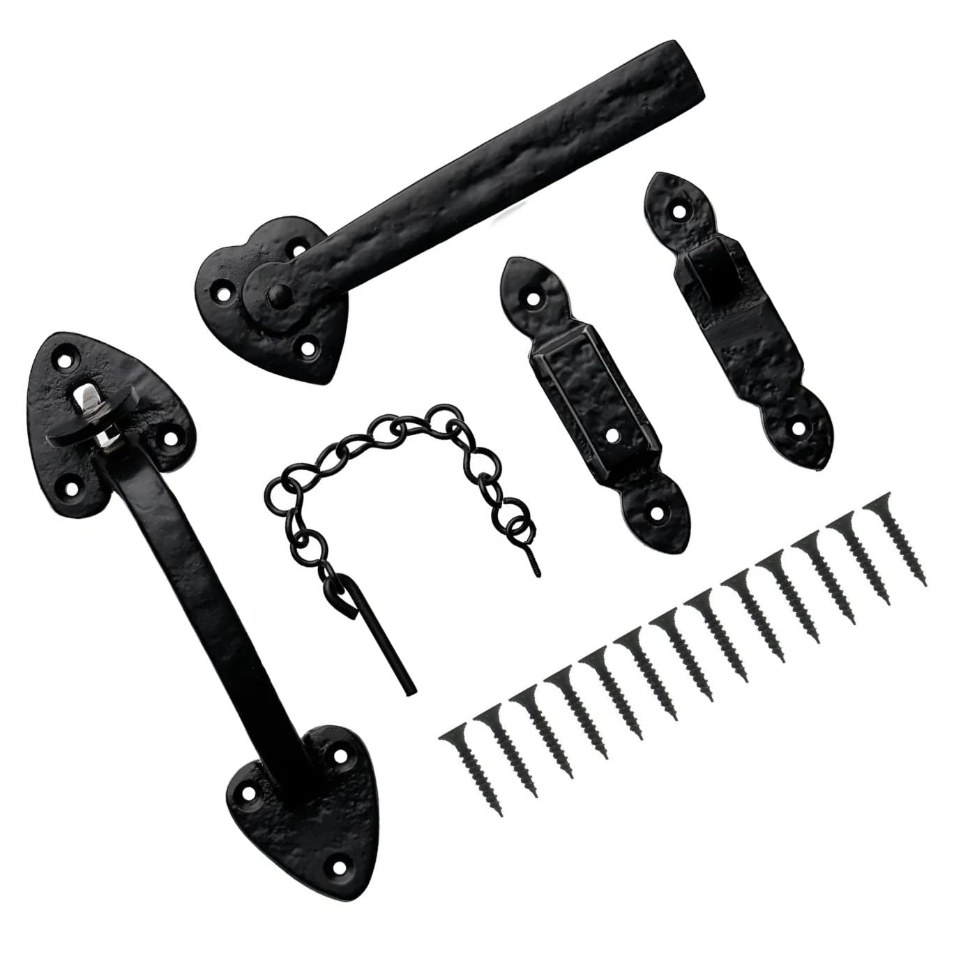 TERF® Traditional Vintage Style Antique Black Suffolk Thumb Latch Gate Door Lock 200mm Thumb Latch Catch Lock Suffolk Latches for Gate Shed Cottage Doors Lock with Fixing Screw - Pack of 1