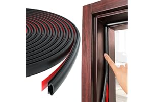 19.7 Feet Door Weather Stripping Door Seal Strip,Self-Adhesive Rubber Door Noise Blocker Sealing Strip for Window and Door So