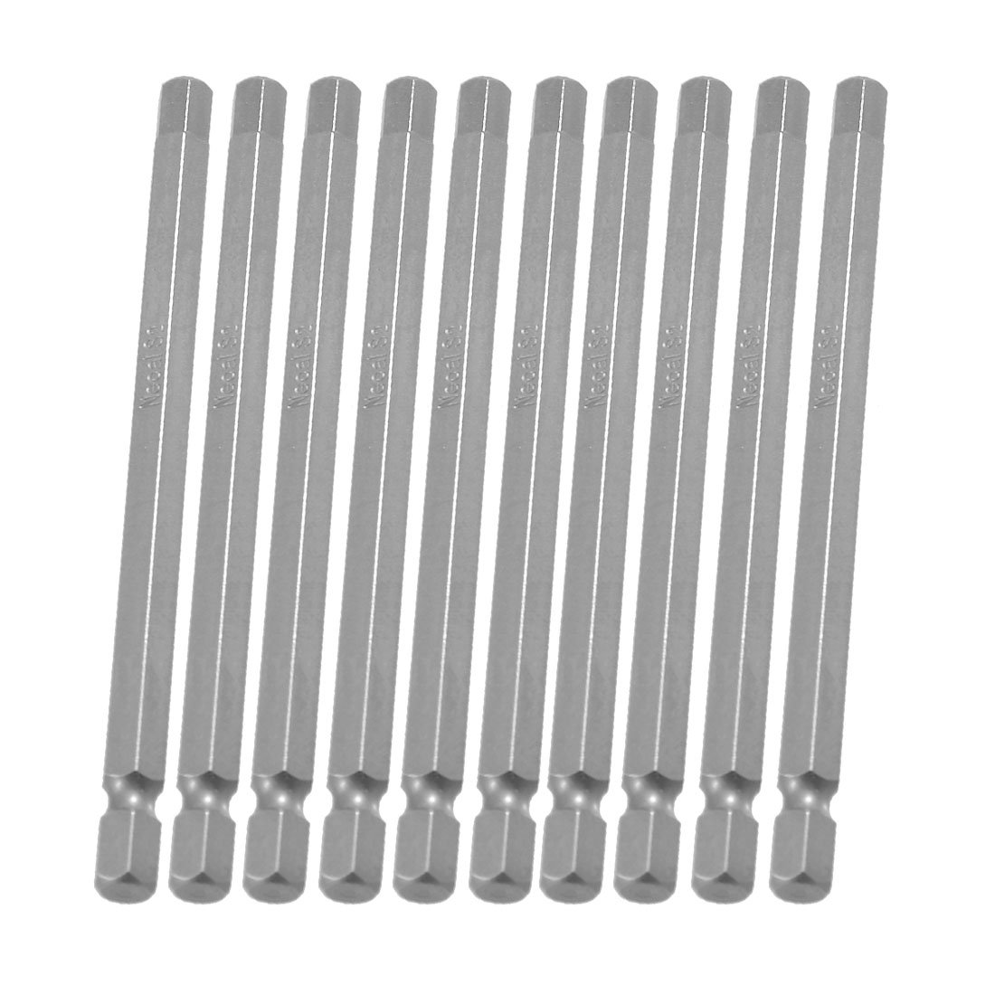 Sourcingmap 10 Pcs 1/4" x 100mm x 6mm Magnetic Hex Hexagon Tip Screwdriver Bits