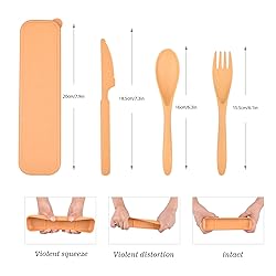 8 Color Travel Utensil Set with Case, Reusable