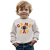 CM C&M WODRO Football Sweatshirt for Baby Boy Girl Game Day Sequin Embroidery Pullover Toddler Crewneck Long Sleeve Outfit