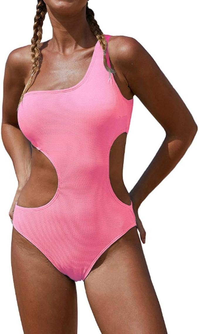 Amazon Fulision 女性ビキニレトロンピース中空水着ワンショルダー水着ファッション水着 ビキニ セパレーツ 通販