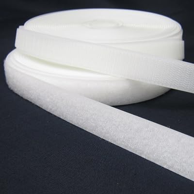 NANDEYIBI 10M White Hook & Loop Tape 20mm Sew On Both Sides Included
