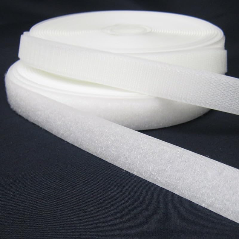 NANDEYIBI 10M White Hook & Loop Tape 20mm Sew On Both Sides Included