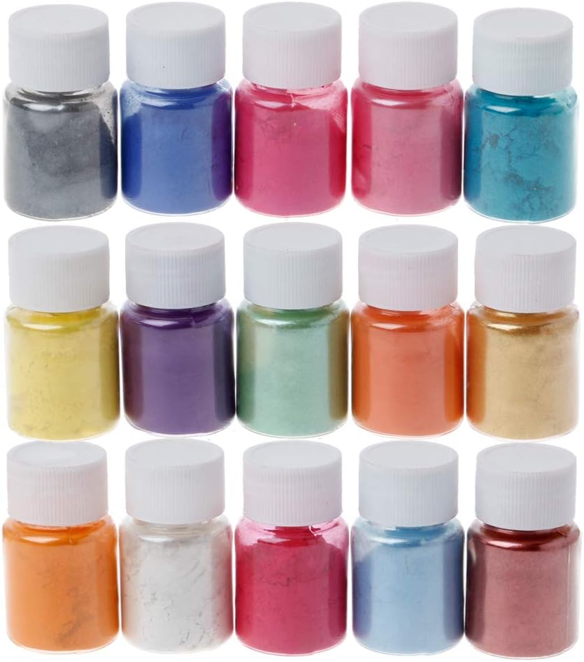 Oawe 15 Colors Mica Powder Epoxy Resin Dye Pearl Pigment Natural Mica Mineral Powder