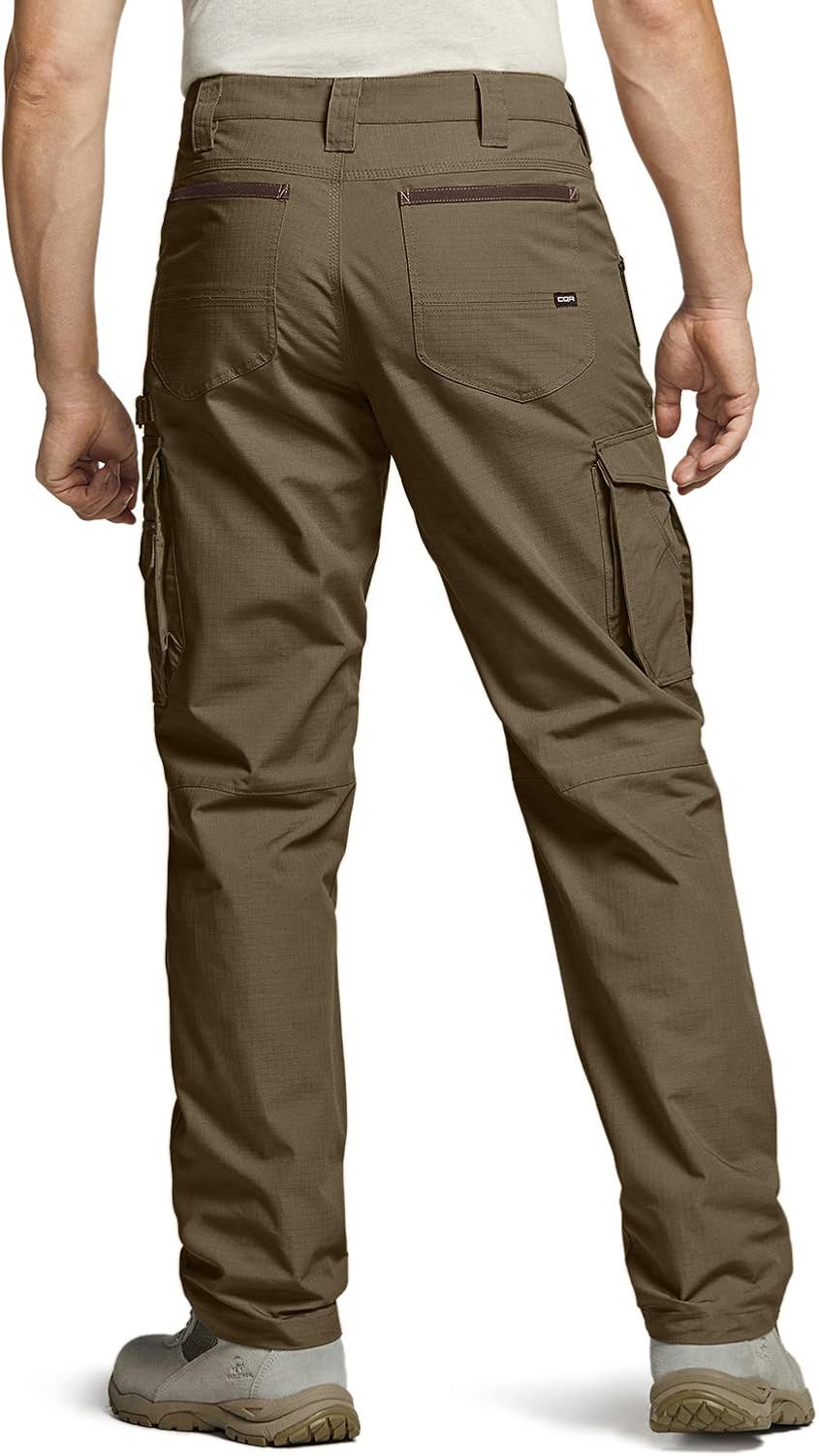 CQR Men's Ripstop Work Pants, Water Repellent Tactical Pants, Outdoor Utility Operator EDC Straight/Cargo Pants: Clothing