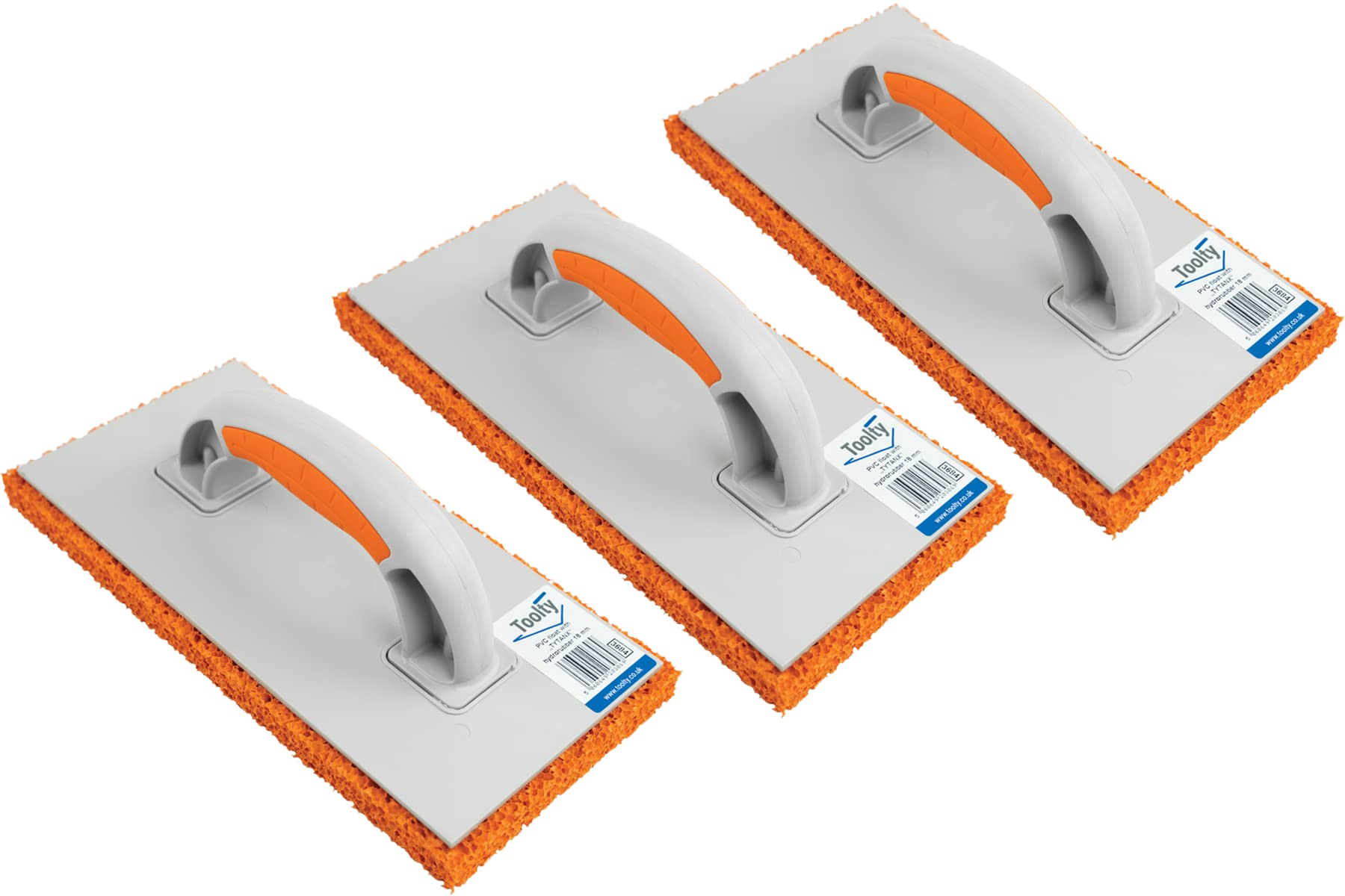 Toolty PVC Sponge Float - Set 3 PCS 280 x 140mm - Hydro Rubber - for Brick, Concrete, Stucco, Tiles and Wallpaper - DIY - TLTY-S041