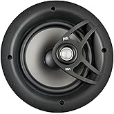 Polk Audio V80 Vanishing in-Ceiling Speaker (Single), Ideal for All Rooms, Features Polypropylene Cone Driver, Swivel Mount Silk Dome Tweeter, Easy Installation, Includes Paintable Magnetic Grille