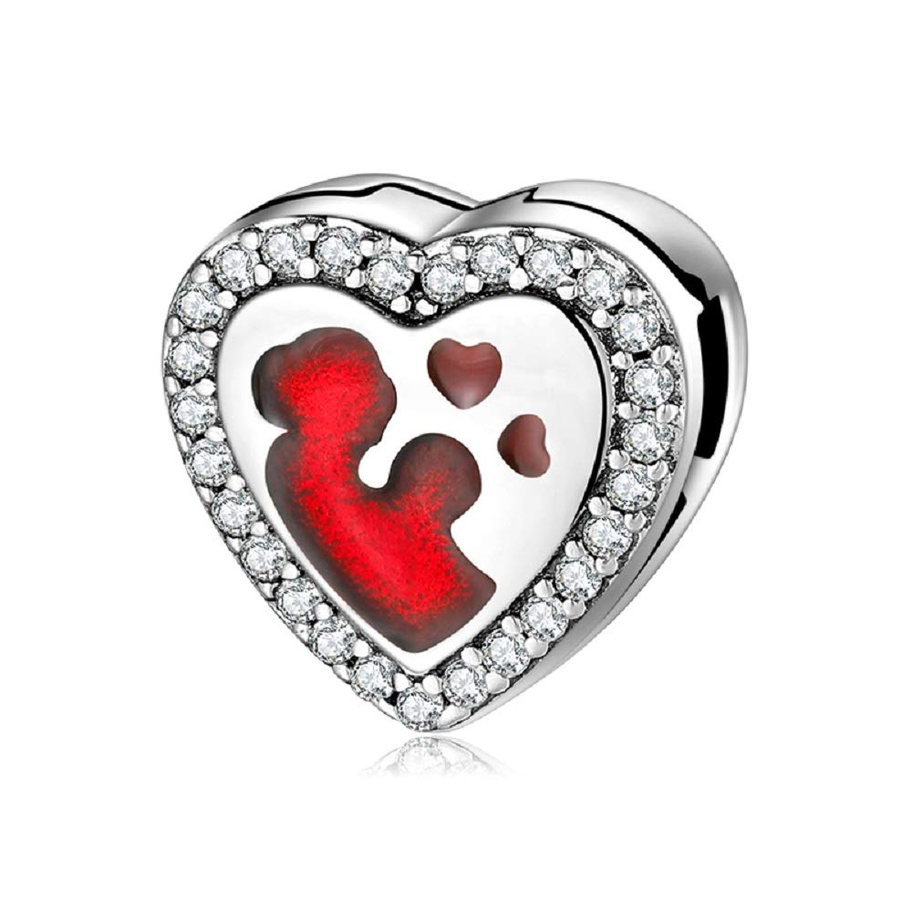 Best Mom Baby Love Heart Charm 925 Sterling Silver Mother Clip Charms fits Reflexions Bracelets Mom Gifts Jewelry