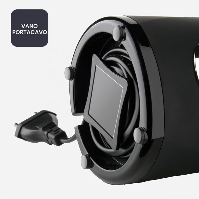 - Macinacaffè Elettrico 150W | Lame in Acciaio Inox | Capacità 50g | Sistema di Blocco | Avvolgicavo | Piedini Antiscivolo | Compatto ed Elegante | Ideale per Caffè e Spezie